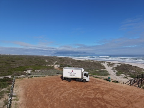 Veg & More delivery truck on the Western Cape coast